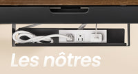 Bureau assis-debout électrique 160x80 cm — Tiroir & USB-C