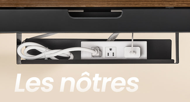 Bureau assis-debout électrique 160x80 cm — Tiroir & USB-C