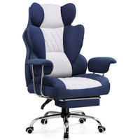 Chaise gaming ergonomique rembourrée — Lombaire & repose-pieds.