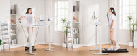 Bureau assis-debout électrique blanc — Tiroirs & supports tablette.Support pc.