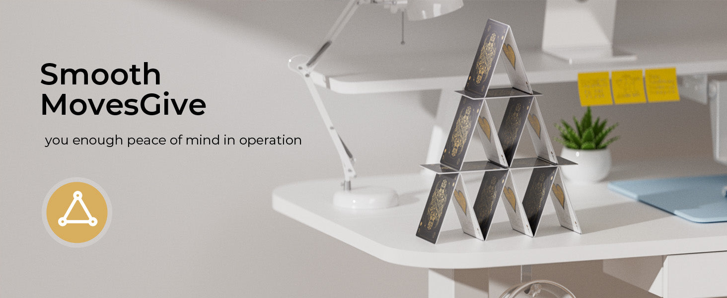 Bureau assis-debout électrique blanc — Tiroirs & supports tablette.Support pc.