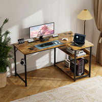 Bureau gaming en L — Étagères, prise secteur & port USB intégrés. (Copie)