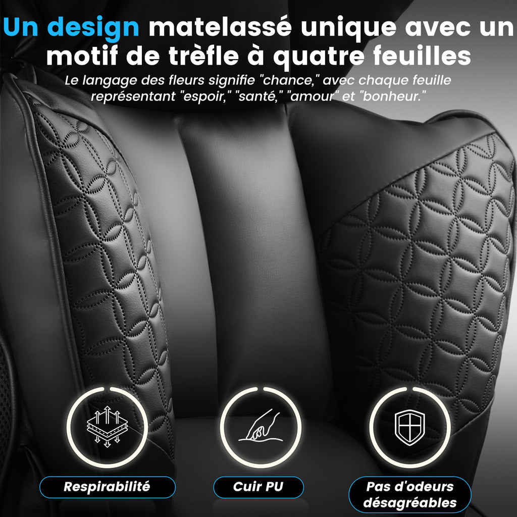 Chaise gaming ergonomique rembourrée — Lombaire & repose-pieds.