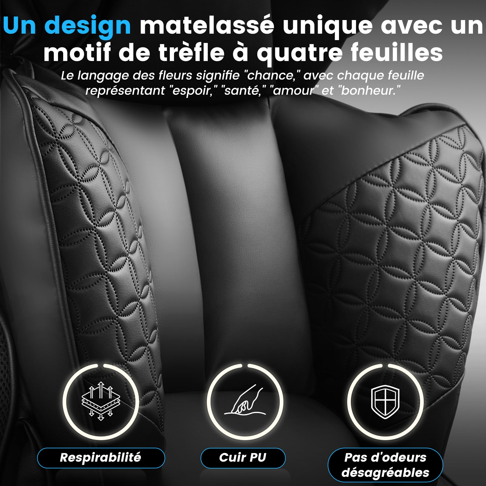 Chaise gaming ergonomique rembourrée — Lombaire & repose-pieds.