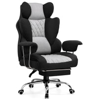 Chaise gaming ergonomique rembourrée — Lombaire & repose-pieds.