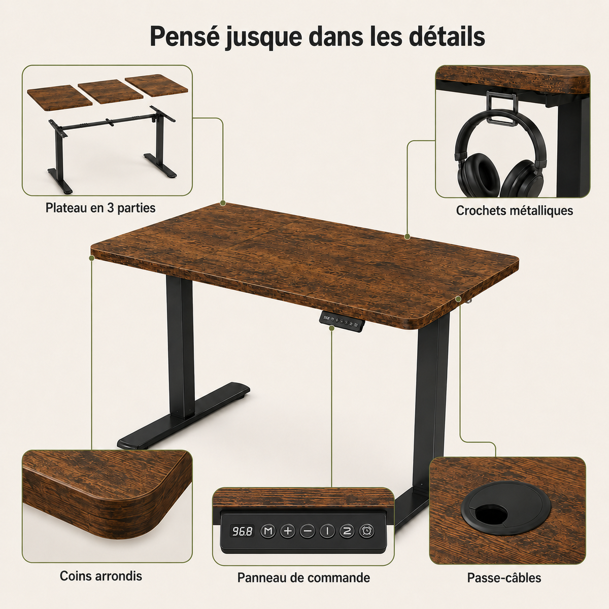 Bureau assis - debout électrique DESKINOVA