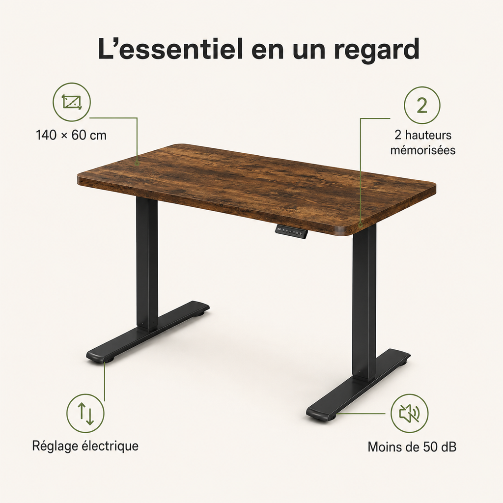 Bureau assis - debout électrique DESKINOVA