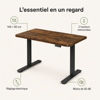 Bureau assis - debout électrique DESKINOVA