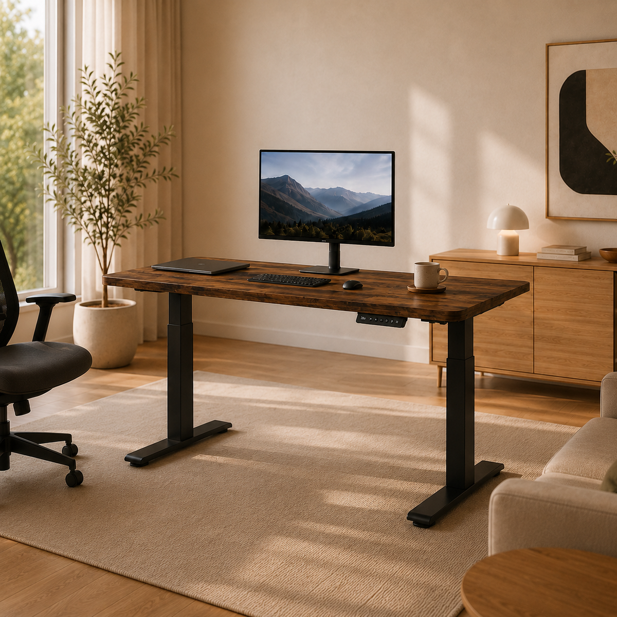 Bureau Assis-Debout Électrique avec Mémoire et Port USB – DESKINOVA