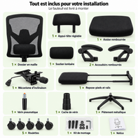 Fauteuil de bureau ergonomique inclinable 135° avec repose-pieds