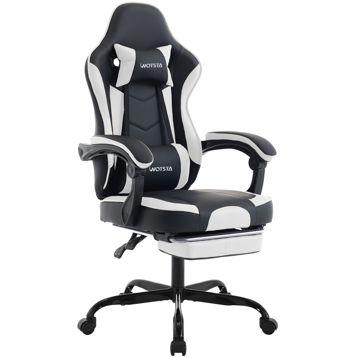 Chaise gaming ergonomique — Repose-pieds, lombaire & appui-tête.