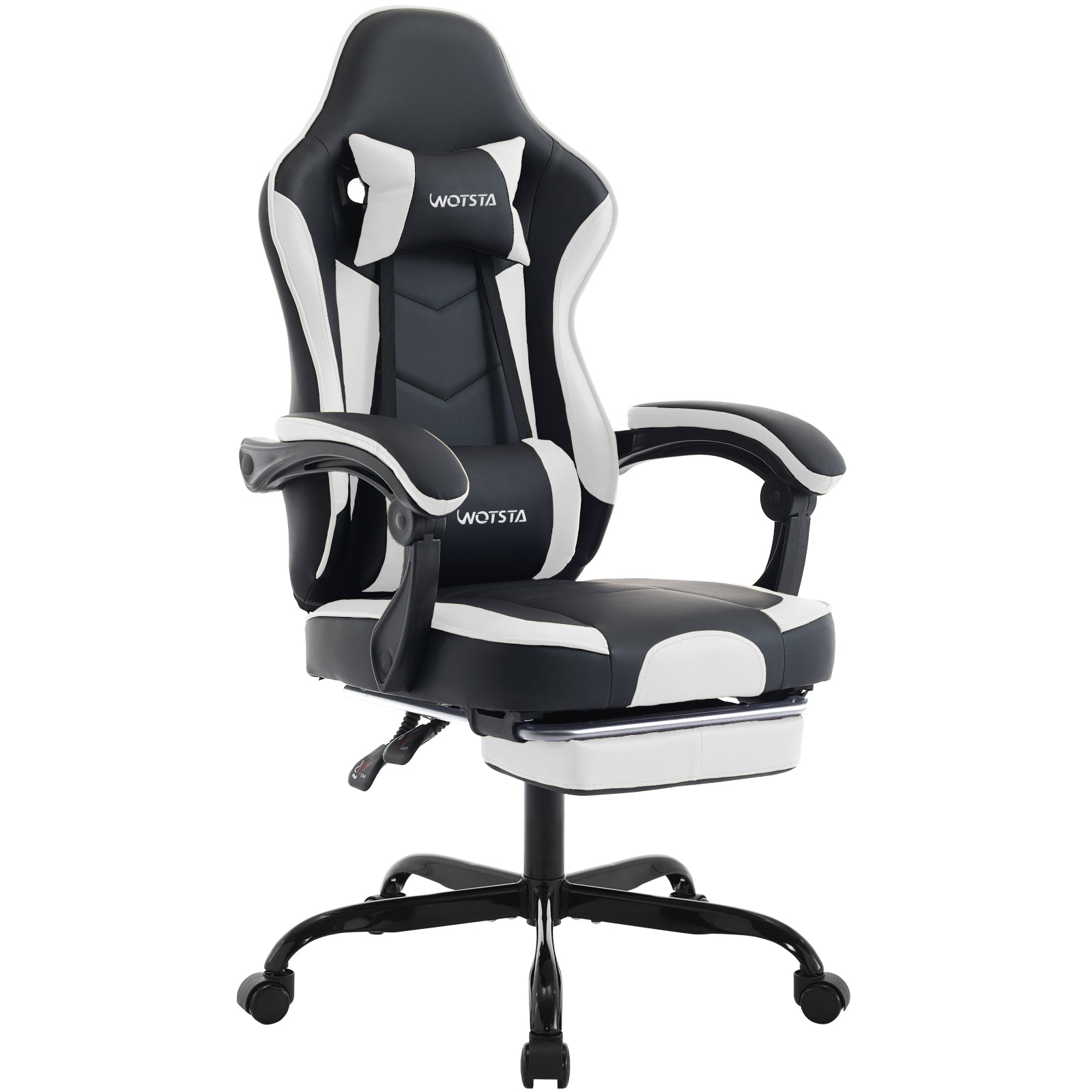 Chaise gaming ergonomique — Repose-pieds, lombaire & appui-tête.