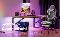 Chaise gaming ergonomique — Repose-pieds, lombaire & appui-tête.