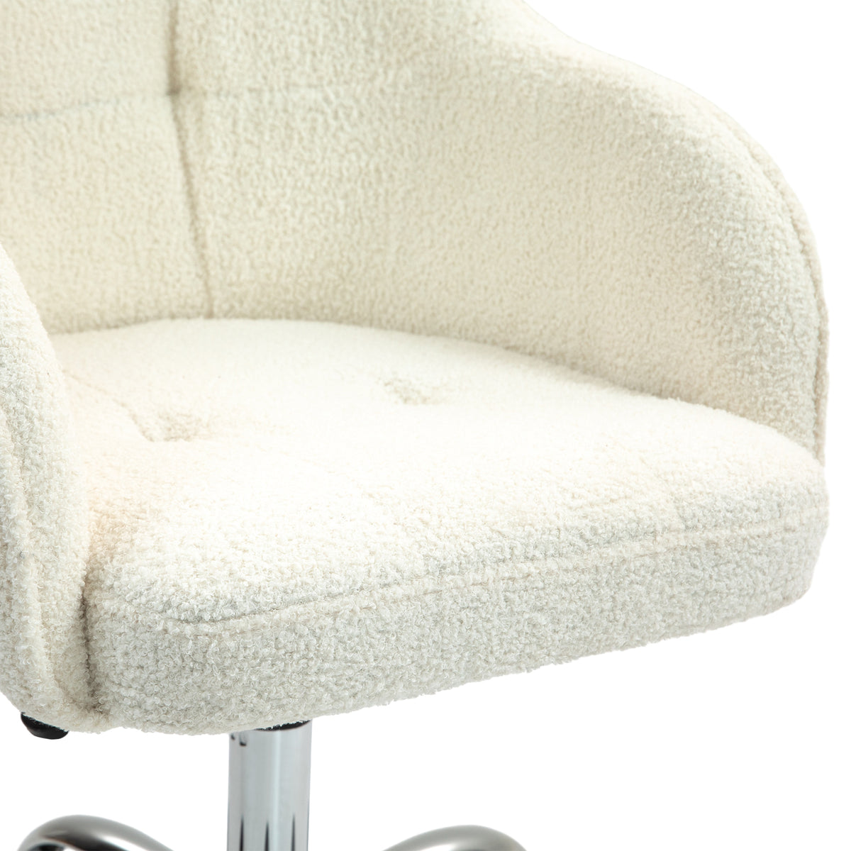 Fauteuil de bureau ergonomique crème — Hauteur réglable & Rembourré.