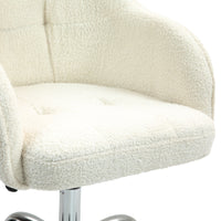 Fauteuil de bureau ergonomique crème — Hauteur réglable & Rembourré.
