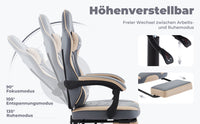 Chaise gaming ergonomique — Repose-pieds, lombaire & appui-tête.