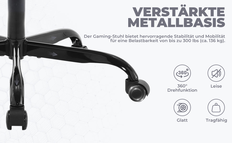 Chaise gaming ergonomique — Repose-pieds, lombaire & appui-tête.