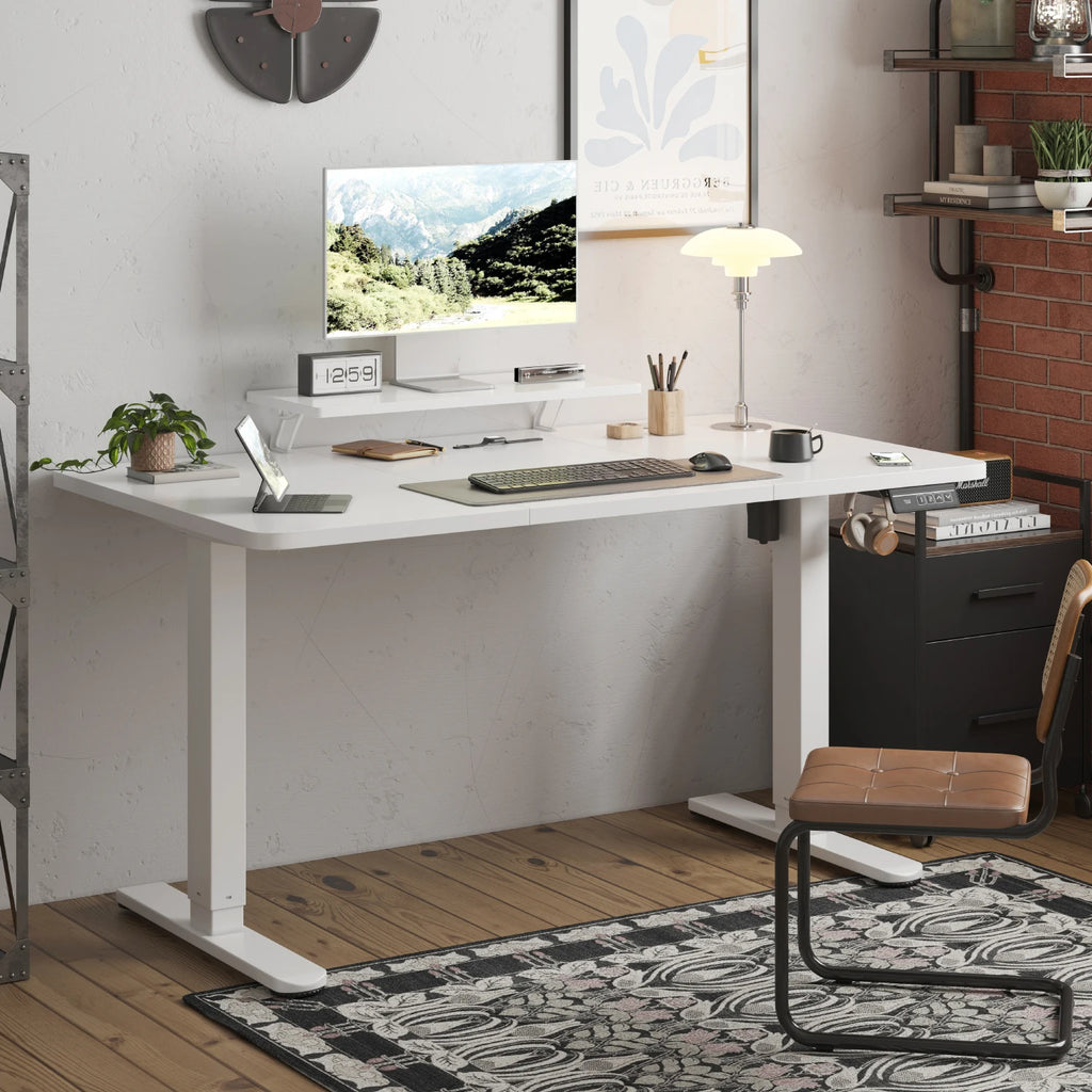 Bureau assis-debout électrique 160 × 70 cm avec support écran