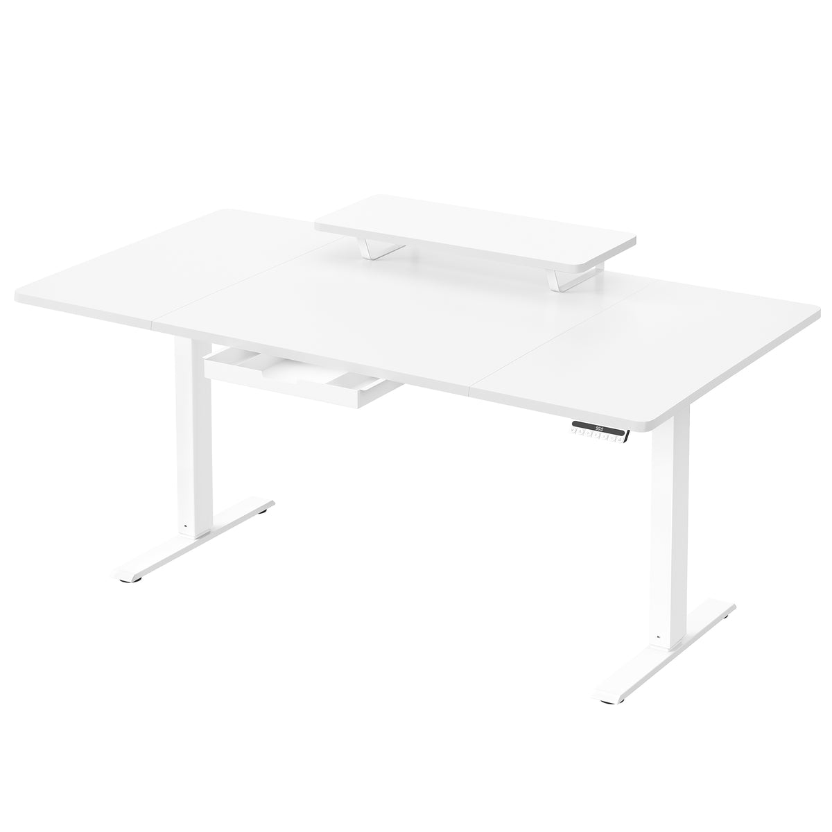 Bureau assis-debout électrique 160x80 cm — Tiroir & USB-C