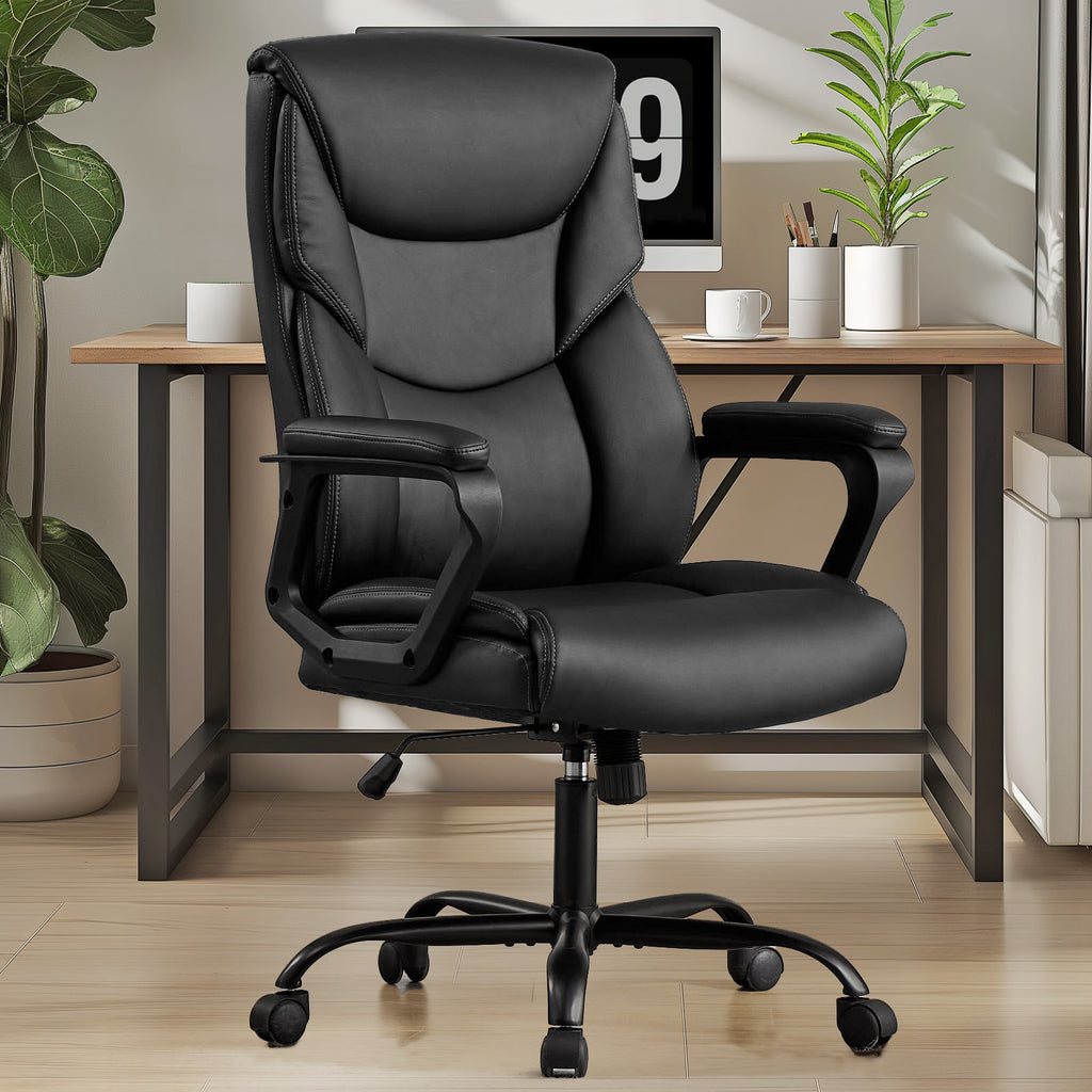 Chaise gaming cuir PU ergonomique — Bascule & accoudoirs rembourrés.