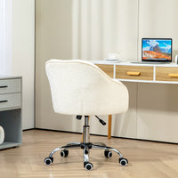 Fauteuil de bureau ergonomique crème — Hauteur réglable & Rembourré.