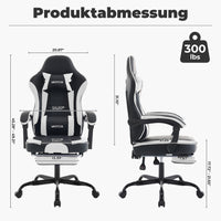 Chaise gaming ergonomique — Repose-pieds, lombaire & appui-tête.