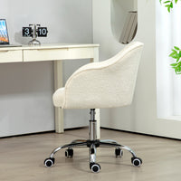 Fauteuil de bureau ergonomique crème — Hauteur réglable & Rembourré.