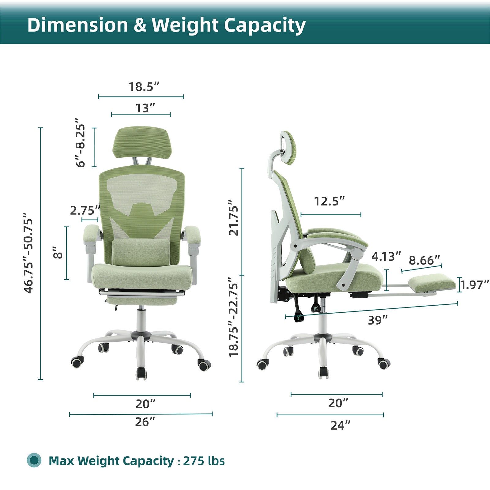 Chaise gaming ergonomique mesh — Dossier haut, lombaire & inclinable.
