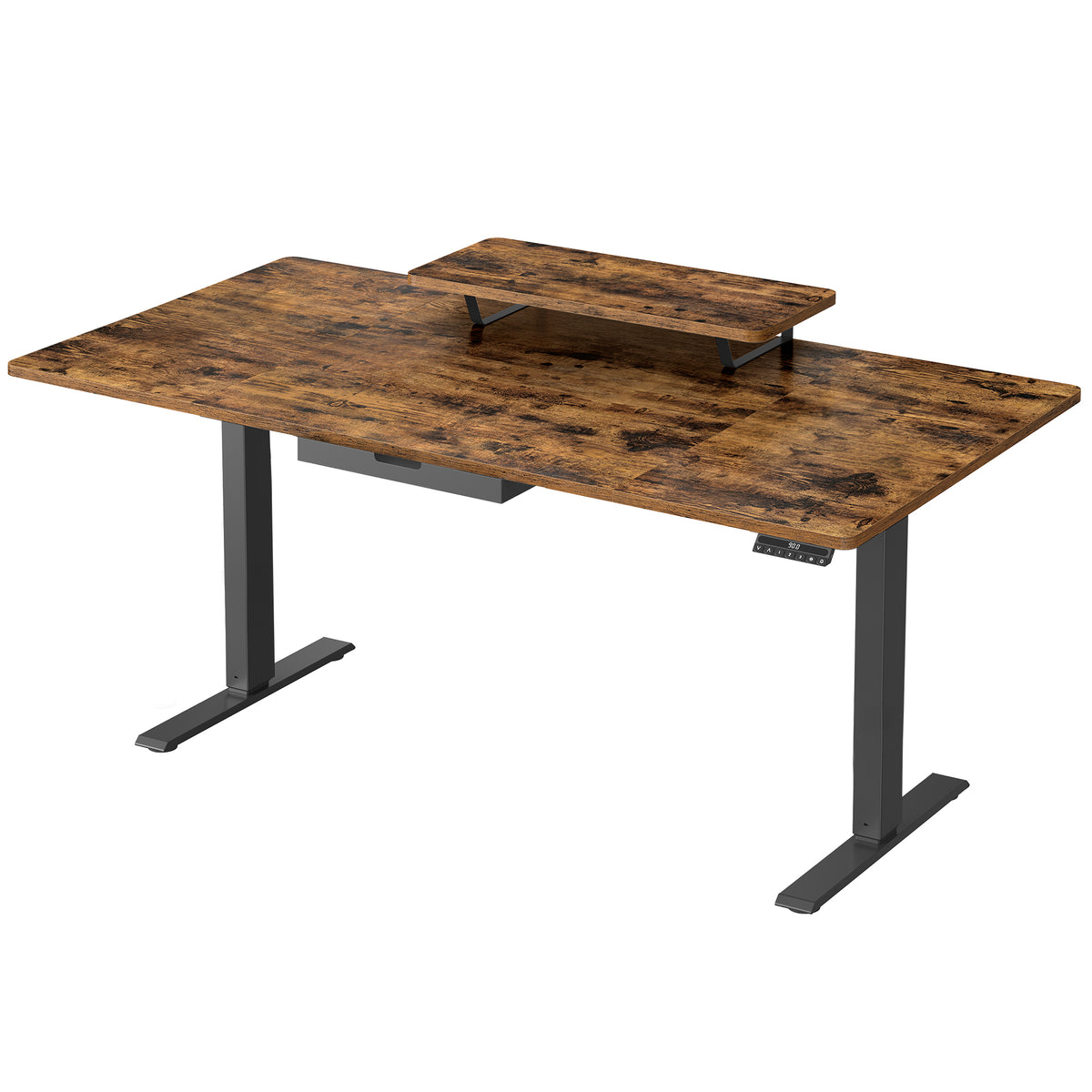 Bureau assis-debout électrique 160x80 cm — Tiroir & USB-C