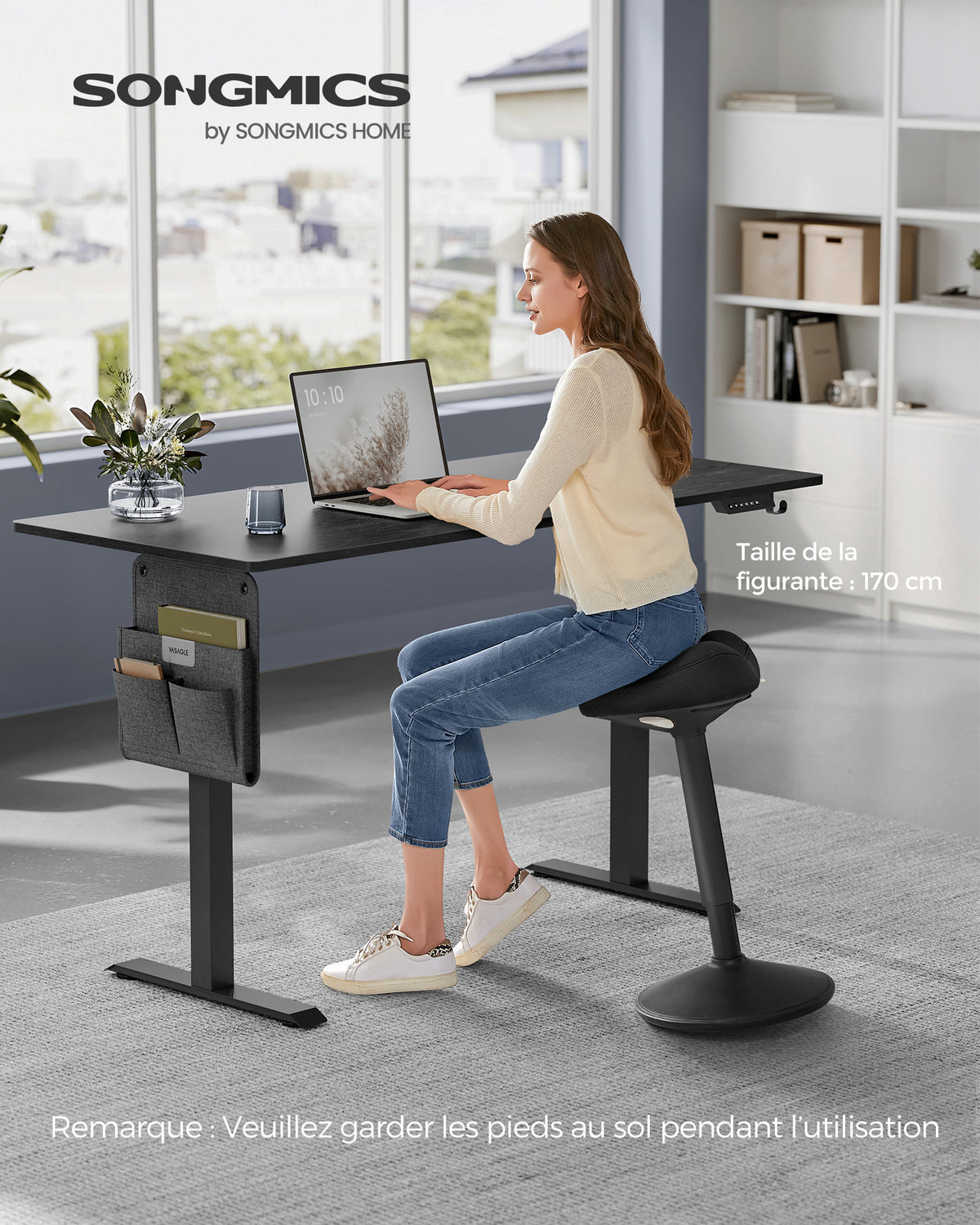 Tabouret assis-debout dynamique — Bascule 360° & hauteur réglable.