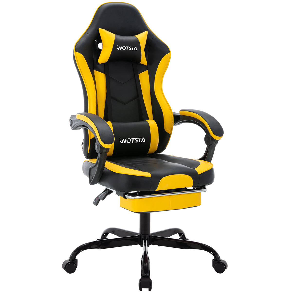 Chaise gaming ergonomique — Repose-pieds, lombaire & appui-tête.