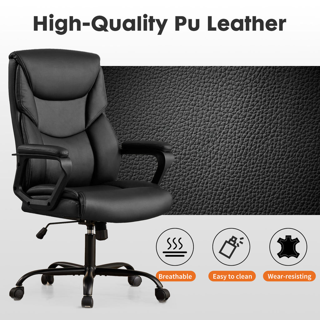 Chaise gaming cuir PU ergonomique — Bascule & accoudoirs rembourrés.