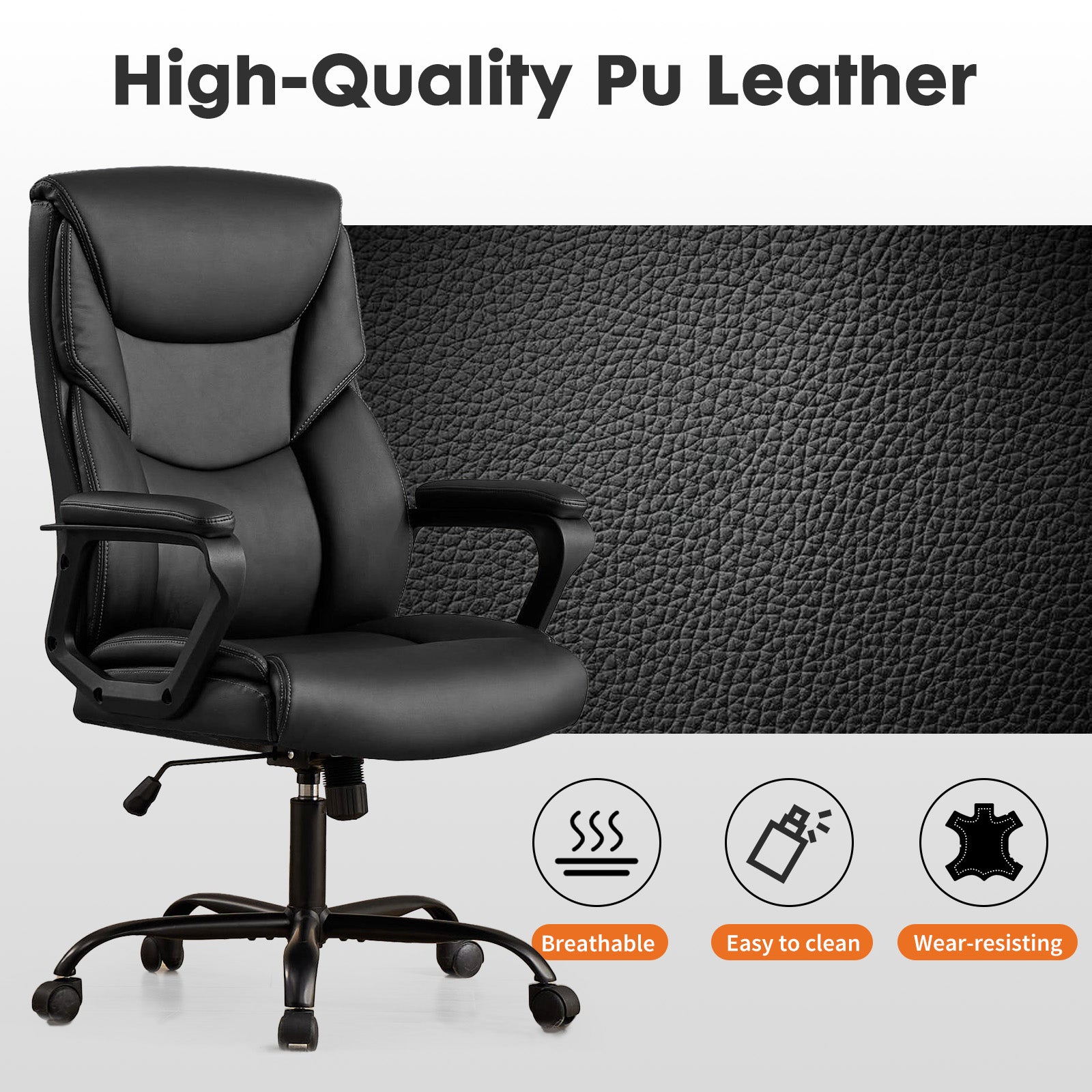 Chaise gaming cuir PU ergonomique — Bascule & accoudoirs rembourrés.