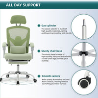 Chaise gaming ergonomique mesh — Dossier haut, lombaire & inclinable.