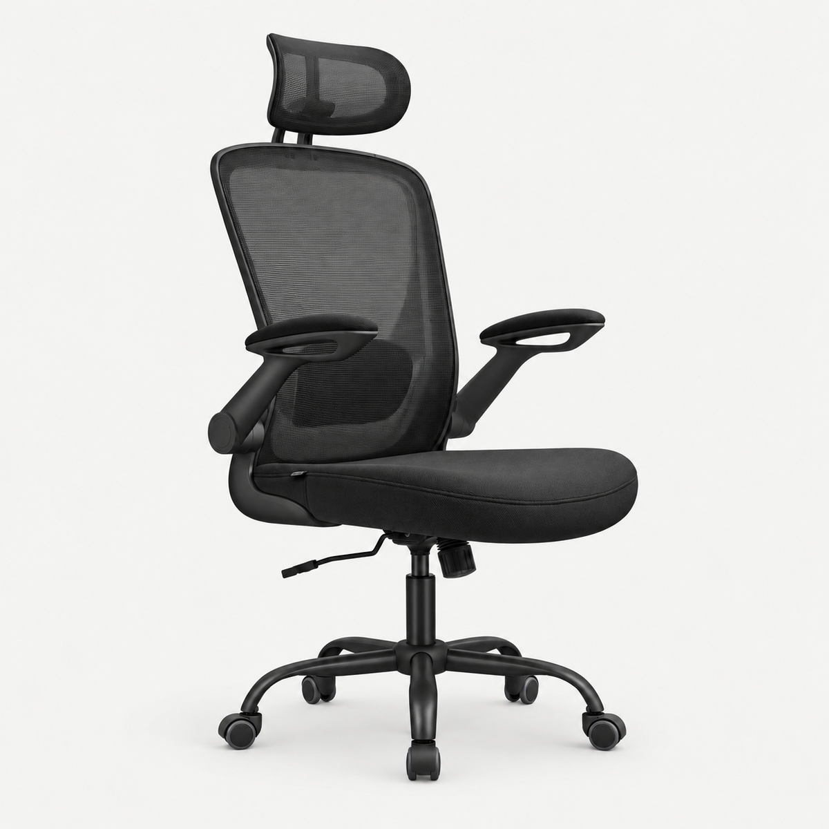 Chaise de bureau ergonomique en maille avec soutien lombaire – Noir