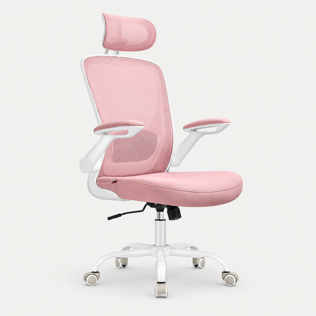 Chaise de bureau ergonomique en maille avec soutien lombaire – Rose