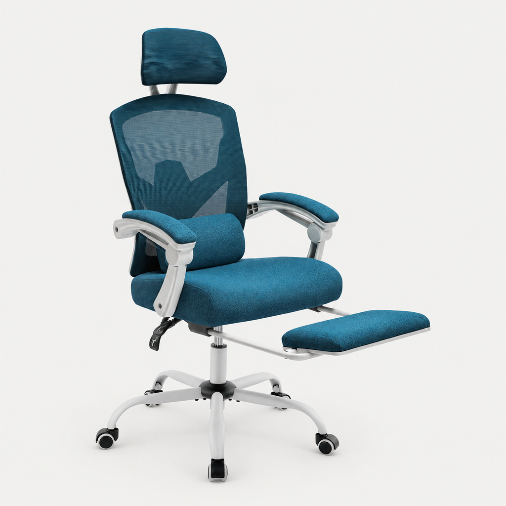 Fauteuil de bureau ergonomique inclinable 135° avec repose-pieds