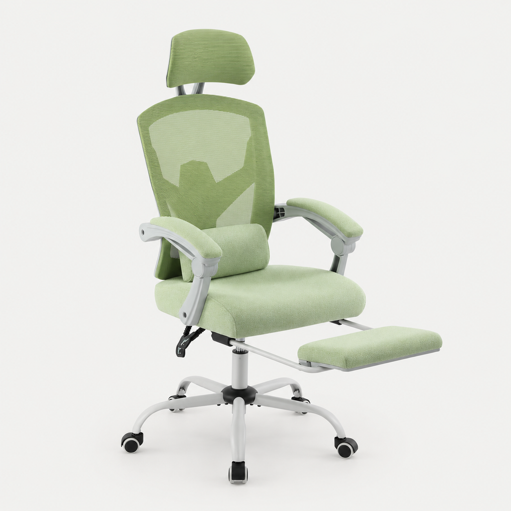 Fauteuil de bureau ergonomique inclinable 135° avec repose-pieds