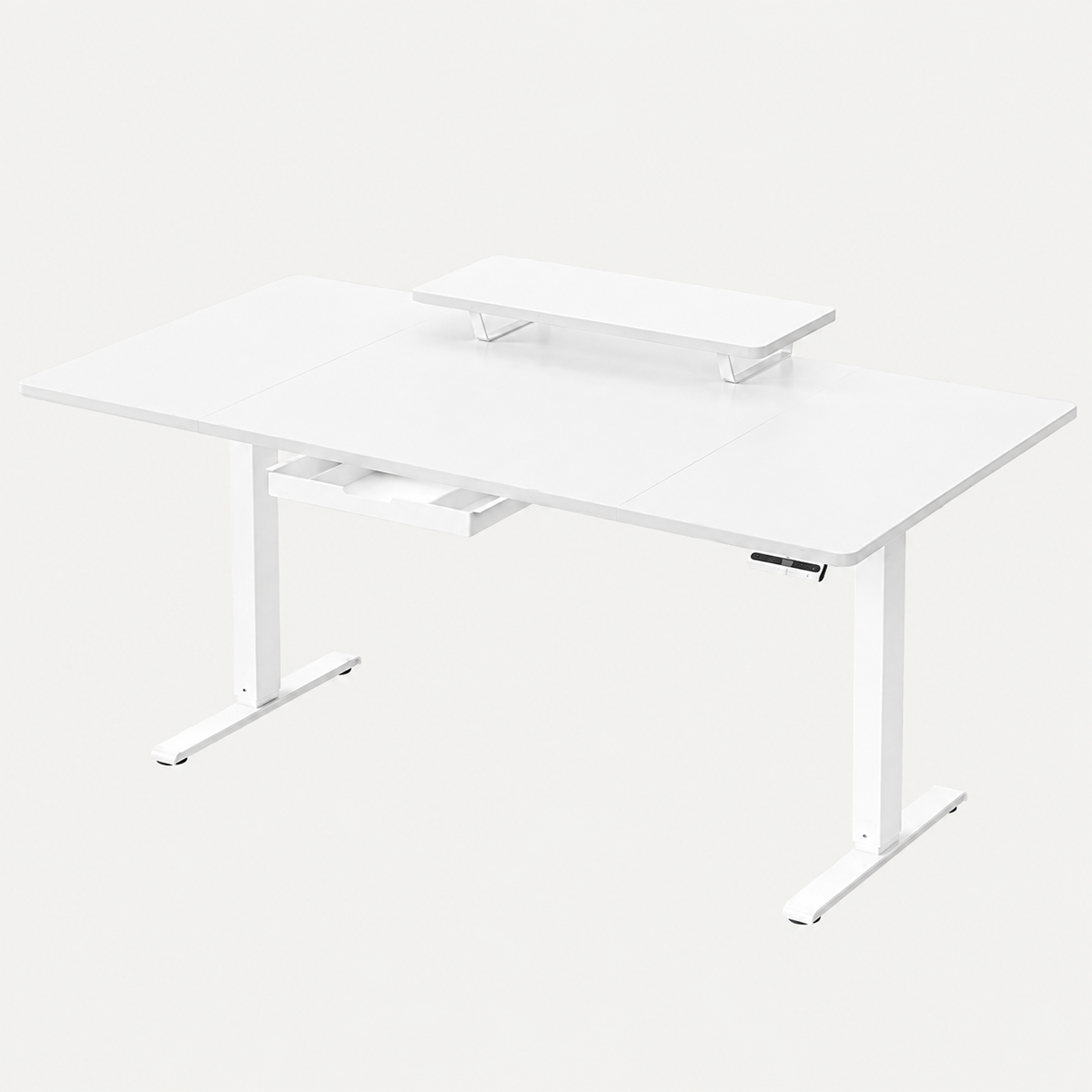 Bureau Assis-Debout Électrique 160x80 cm avec Tiroir & Support Écran