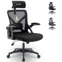 Chaise de bureau avec appui-tête réglable, accoudoirs, soutien lombaire - ergonomique, fonction à bascule rotative